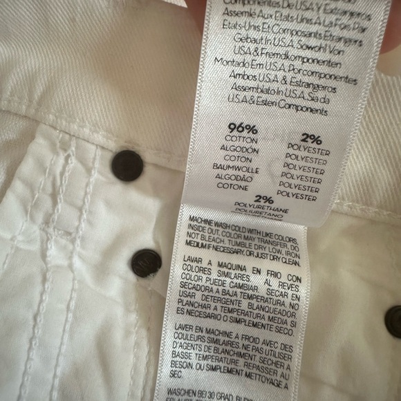 Mother Insider Crop Step Fray White Jeans Glass Slipper 26 Mid Rise Minimalist - Picture 12 of 15